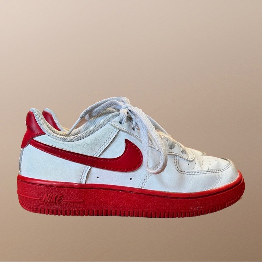 3/$25 Red and White Nike tennis shoes boys 12C